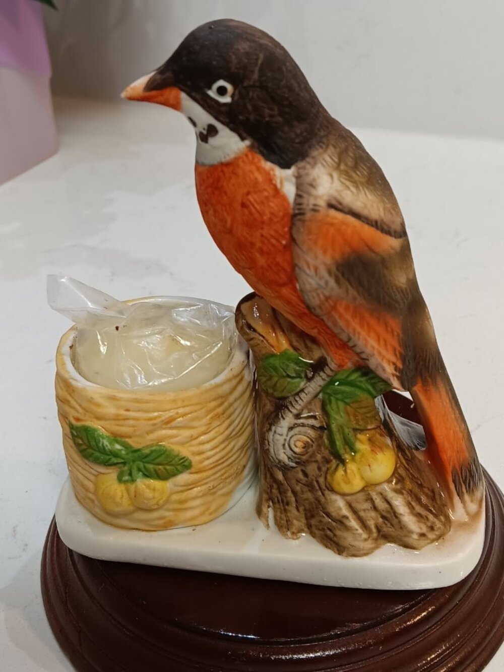 Vintage Jasco - Luvkin Songbird Candle Holder - Hand Painted Taiwan